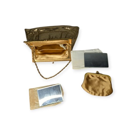 Vintage Whiting & Davis Gold Metal Mesh Handbag w/Original Comb, Change Purse - Picture 8 of 16